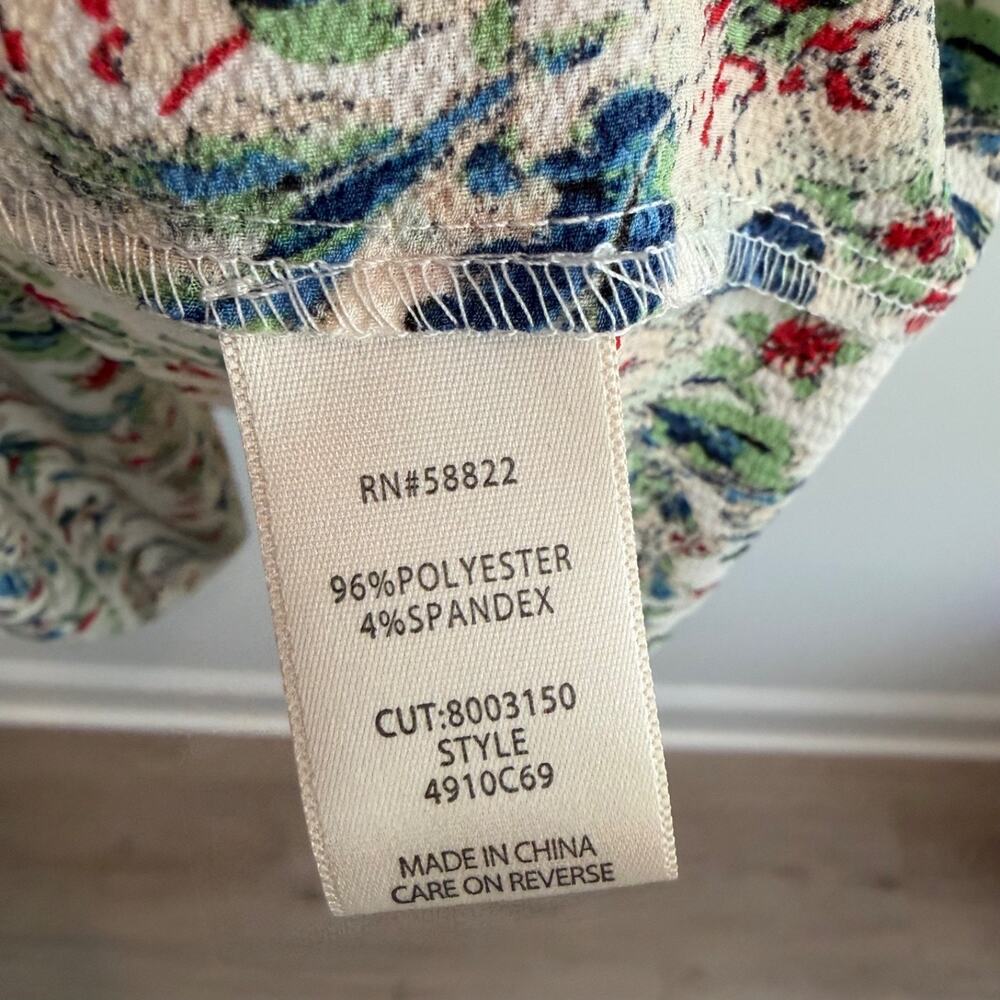 Max Studio Floral Maxi Dress Faux Wrap Women's Medium Balloon Sleeve Boho V-Neck - Picture 7 of 10